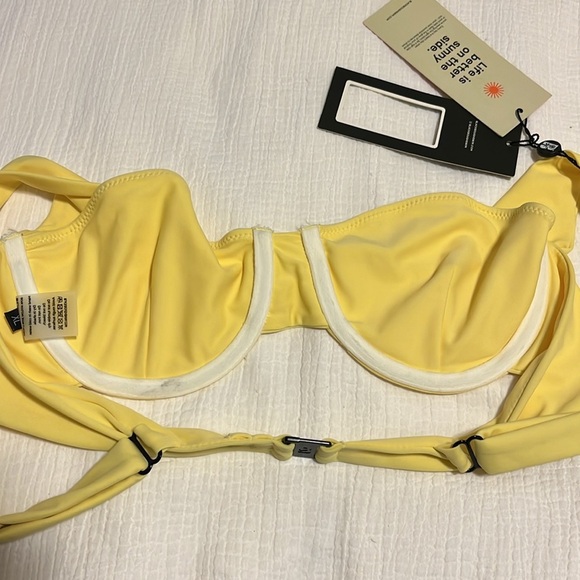 NWT Blackbough Lucy Bikini Swim Top Pale Yellow Size XL - Picture 5 of 8